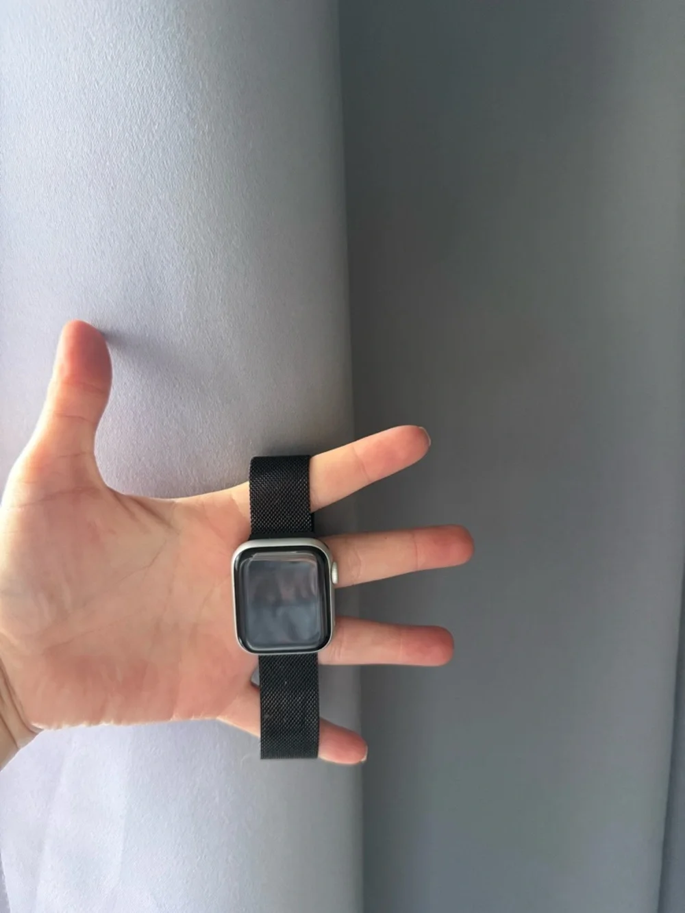 Apple Black Smartwatch with Adjustable Stainless Mesh Band Series 5